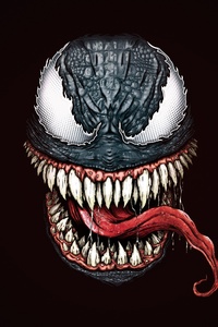 Venom Face Minimal Art 5k (1080x2280) Resolution Wallpaper