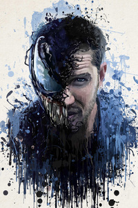 Venom Movie Splash Art (320x480) Resolution Wallpaper