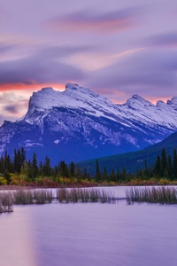 Vermilion Vista Sunrise Spectacle In Banff National Park (320x568) Resolution Wallpaper