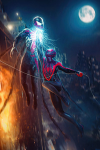Versus The Spider A Heroic Showdown (1440x2960) Resolution Wallpaper