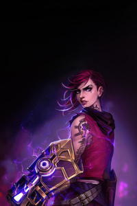 Vi Arcane League Of Legends 5k (640x960) Resolution Wallpaper