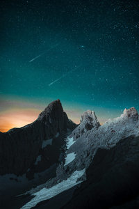 800x1280 Vibrant Evening Sky Rocks Mountains 4k