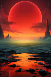 Vision Of The Red Sun (640x1136) Resolution Wallpaper