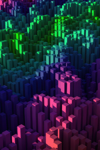 Voxels Building New Highs (1080x2280) Resolution Wallpaper