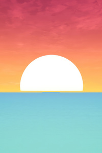 Waifu Impact Sunset (640x960) Resolution Wallpaper
