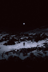 Walking In Dark Iceland Landscape (1080x2280) Resolution Wallpaper