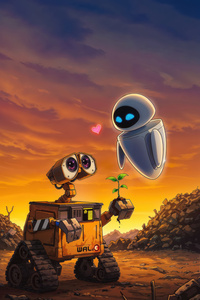 Wall E And Eve 5k (240x400) Resolution Wallpaper