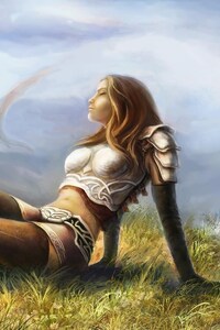 Warrior Girl Digital Art (1080x2280) Resolution Wallpaper