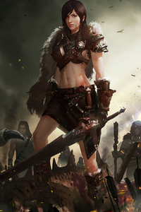 Warrior Woman (1125x2436) Resolution Wallpaper