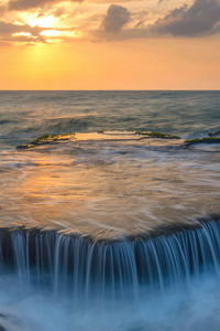 Water Cascades Over An Ancient Coral Reef 5k (1080x2160) Resolution Wallpaper