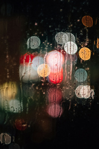 Water On Glass Water Drops Night Bokeh (320x480) Resolution Wallpaper