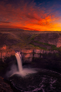 Waterfall at Sunset (1080x2280) Resolution Wallpaper