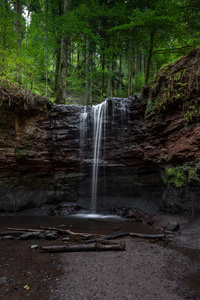Waterfall Forest 8k (320x568) Resolution Wallpaper