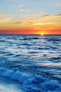 Waves Sea Calm Sunset