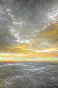 Waves Sky Fractal Art Abstract 4k