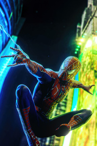 640x1136 Web Slinging Hero Spider Man In Action