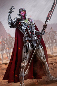1125x2436 What If Ultron Vision With Army