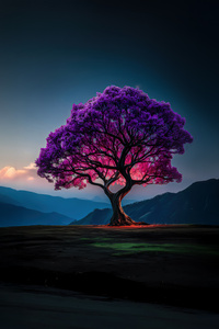 Whispers Of The Violet Tree (640x1136) Resolution Wallpaper