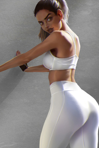 White Dress Sport Girl (320x480) Resolution Wallpaper