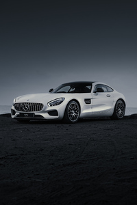 White Mercedes AMG GTS (1080x1920) Resolution Wallpaper