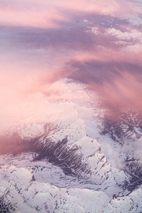 White Mountains Pink Clouds 5k (1440x2560) Resolution Wallpaper