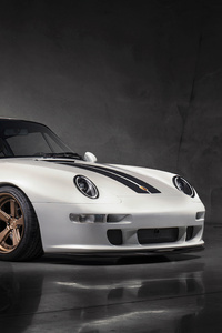 800x1280 White Porsche 911 Guntherwerks Front 5k
