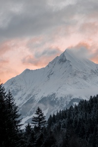 White Snow Capped Mountain 5k (320x568) Resolution Wallpaper