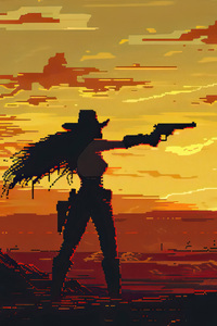 Wild West Cowgirl 5k (1440x2960) Resolution Wallpaper