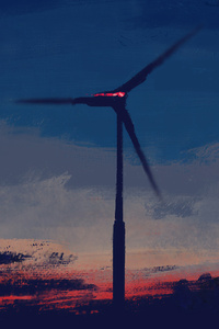 Windmill Art (1440x2560) Resolution Wallpaper