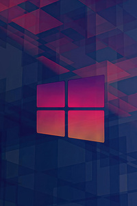 Windows 11 Dark Red Geometric (320x480) Resolution Wallpaper