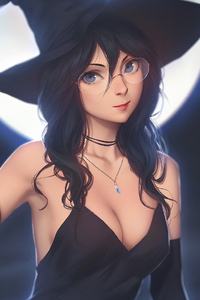 Witch Anime Girl (640x960) Resolution Wallpaper