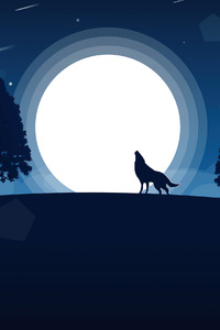 1440x2960 Wolf Vector Illustration