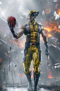 Wolverine Savage Smash (1280x2120) Resolution Wallpaper