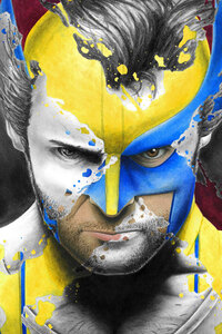 Wolverine Splatter Portrait 5k