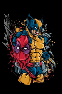 Wolverine X Deadpool 5k (240x400) Resolution Wallpaper