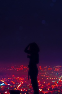 Woman Standing Silhouette