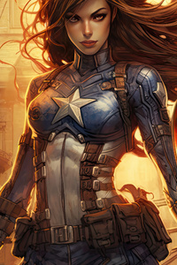 1242x2688 Women Captain America