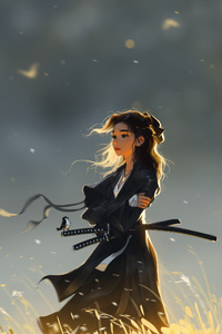 Women With Swords 5k (240x400) Resolution Wallpaper