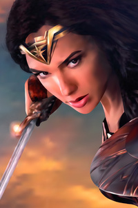 Wonder Woman 4k New Digital Artwork (320x480) Resolution Wallpaper