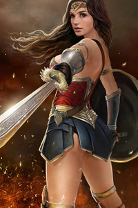 Wonder Woman 4kartwork (240x320) Resolution Wallpaper