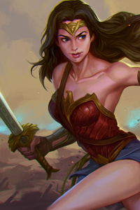 Wonder Woman 5k Digital Art 2018 (320x480) Resolution Wallpaper