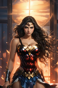 Wonder Woman Amazonian Defender (640x1136) Resolution Wallpaper