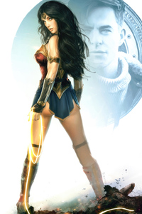 Wonder Woman And Steve Trevor (1080x2160) Resolution Wallpaper