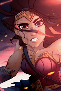 Wonder Woman Animated (480x854) Resolution Wallpaper