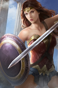 Wonder Woman Art4k (480x854) Resolution Wallpaper