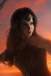 Wonder Woman Champion Of Power Justice (640x1136) Resolution Wallpaper