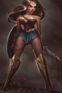 640x960 Wonder Woman Character Digital Art