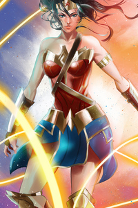 Wonder Woman Clip Pain Art 4k (1080x2160) Resolution Wallpaper