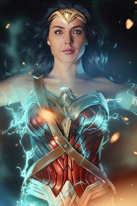 Wonder Woman Closeup 4k (640x1136) Resolution Wallpaper
