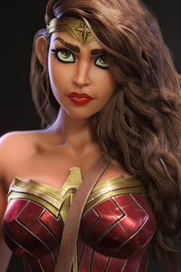 Wonder Woman Closeup Fanart 4k (320x480) Resolution Wallpaper